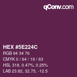 Color code: HEX #5E224C | qconv.com