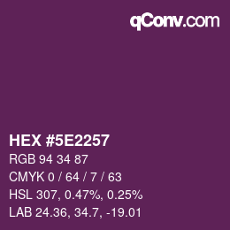 Color code: HEX #5E2257 | qconv.com