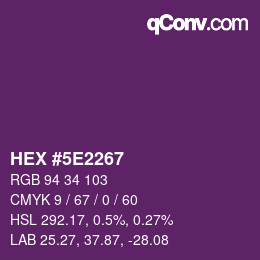 Color code: HEX #5E2267 | qconv.com