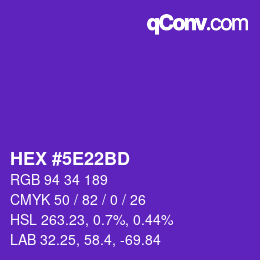 Color code: HEX #5E22BD | qconv.com