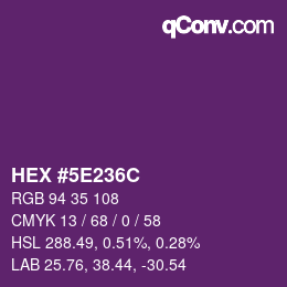 Color code: HEX #5E236C | qconv.com