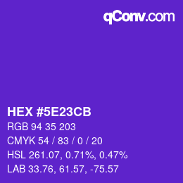 Color code: HEX #5E23CB | qconv.com