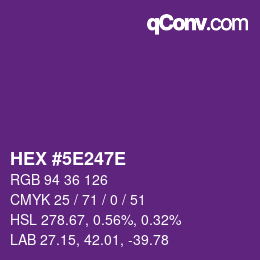 Color code: HEX #5E247E | qconv.com