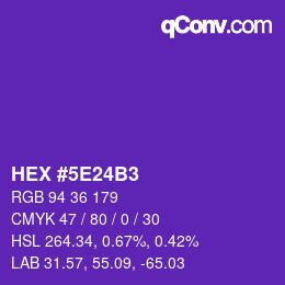 Color code: HEX #5E24B3 | qconv.com