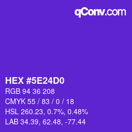 Color code: HEX #5E24D0 | qconv.com