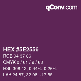 Color code: HEX #5E2556 | qconv.com