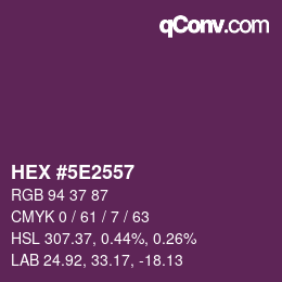 Color code: HEX #5E2557 | qconv.com