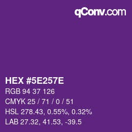 Color code: HEX #5E257E | qconv.com