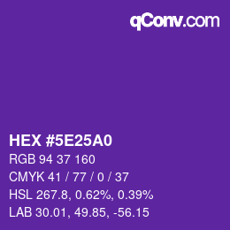 Color code: HEX #5E25A0 | qconv.com
