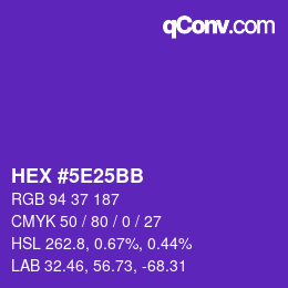 Color code: HEX #5E25BB | qconv.com