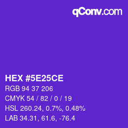 Color code: HEX #5E25CE | qconv.com