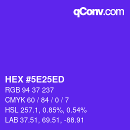 Código de color: HEX #5E25ED | qconv.com