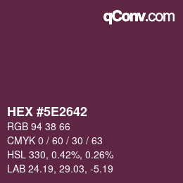 Color code: HEX #5E2642 | qconv.com