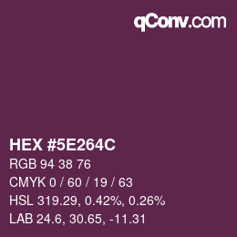 Color code: HEX #5E264C | qconv.com