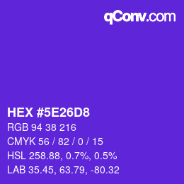 Color code: HEX #5E26D8 | qconv.com