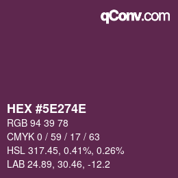 Color code: HEX #5E274E | qconv.com
