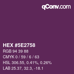 Color code: HEX #5E2758 | qconv.com