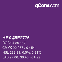 Color code: HEX #5E2775 | qconv.com