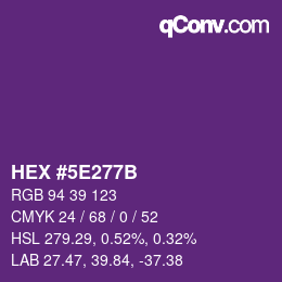 Código de color: HEX #5E277B | qconv.com