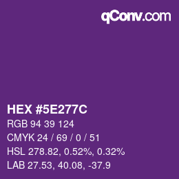 Color code: HEX #5E277C | qconv.com