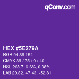 Color code: HEX #5E279A | qconv.com