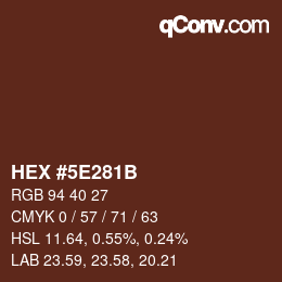 Código de color: HEX #5E281B | qconv.com