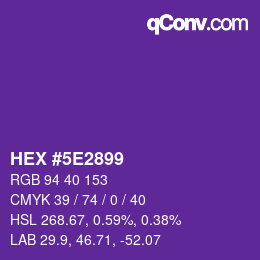 Color code: HEX #5E2899 | qconv.com