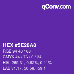 Código de color: HEX #5E28A8 | qconv.com