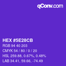 Color code: HEX #5E28CB | qconv.com