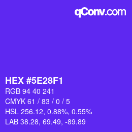 Color code: HEX #5E28F1 | qconv.com