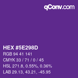 Color code: HEX #5E298D | qconv.com