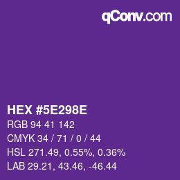 Color code: HEX #5E298E | qconv.com