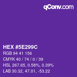 Color code: HEX #5E299C | qconv.com