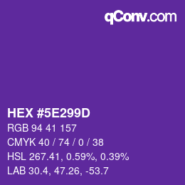 Color code: HEX #5E299D | qconv.com