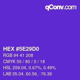 Color code: HEX #5E29D0 | qconv.com