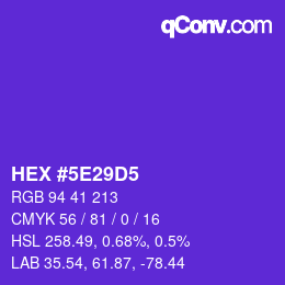 Color code: HEX #5E29D5 | qconv.com