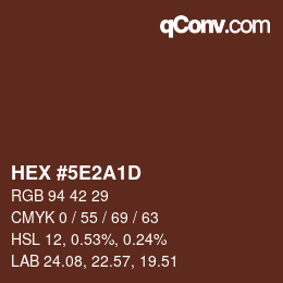 Color code: HEX #5E2A1D | qconv.com