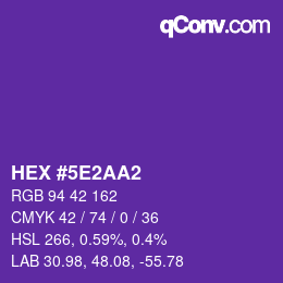 Color code: HEX #5E2AA2 | qconv.com