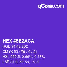 Color code: HEX #5E2ACA | qconv.com