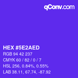 Color code: HEX #5E2AED | qconv.com