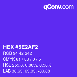 Código de color: HEX #5E2AF2 | qconv.com