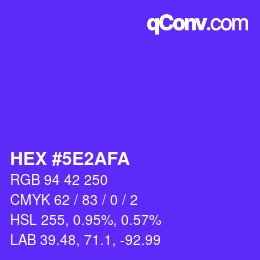 Color code: HEX #5E2AFA | qconv.com