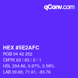 Color code: HEX #5E2AFC | qconv.com