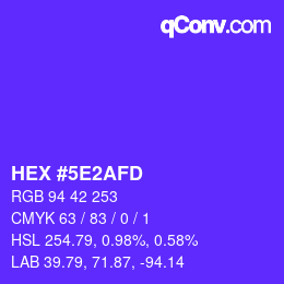 Código de color: HEX #5E2AFD | qconv.com