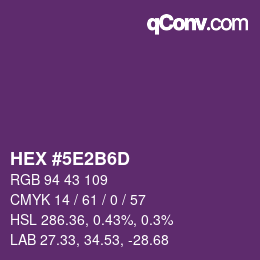 Code couleur: HEX #5E2B6D | qconv.com