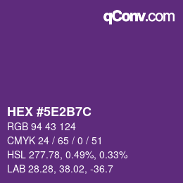 Color code: HEX #5E2B7C | qconv.com