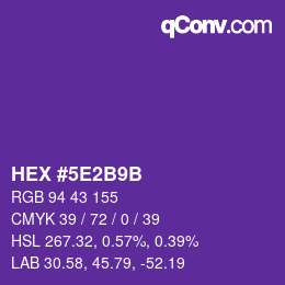 Farbcode: HEX #5E2B9B | qconv.com