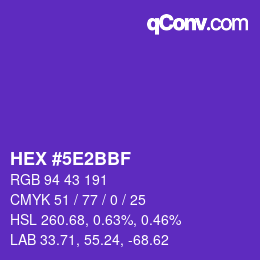 Color code: HEX #5E2BBF | qconv.com
