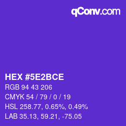 Código de color: HEX #5E2BCE | qconv.com