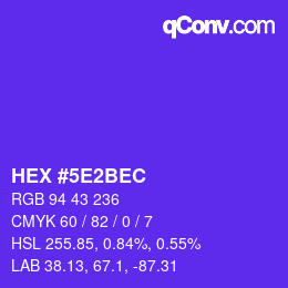 Color code: HEX #5E2BEC | qconv.com